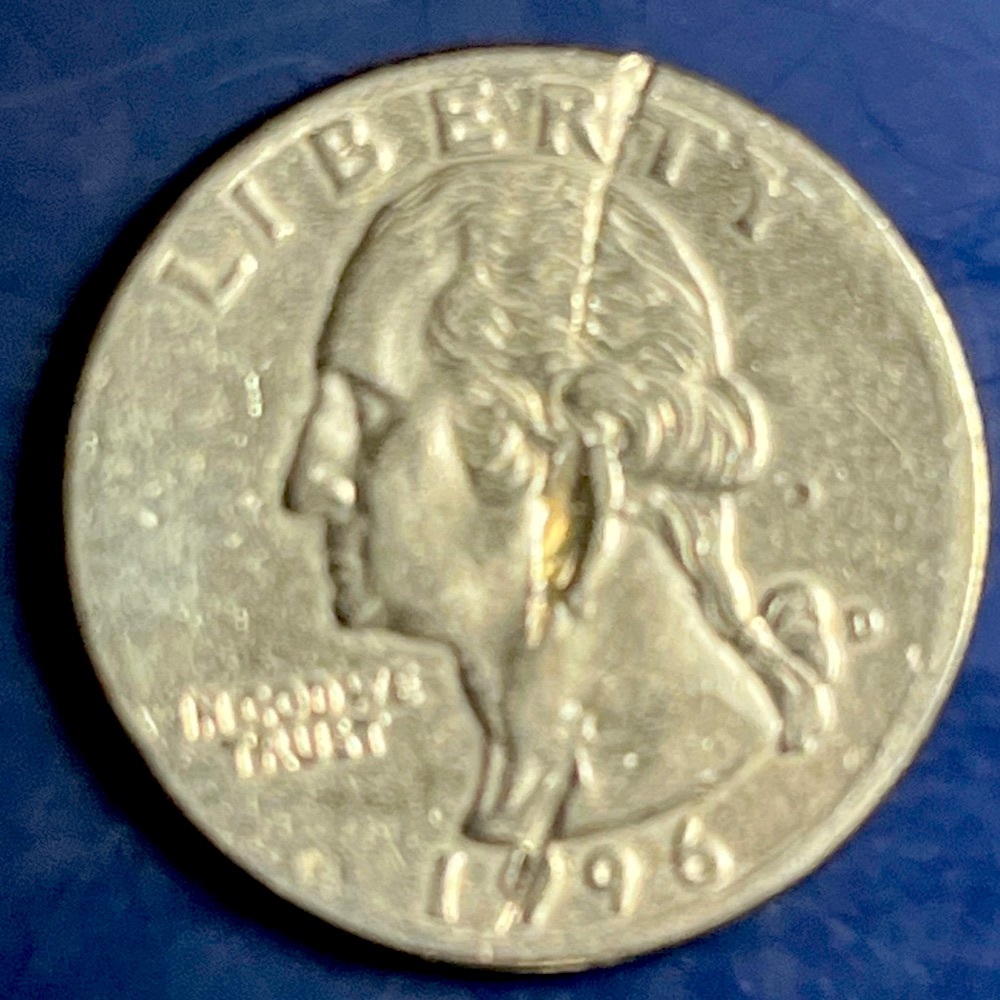 ERROR 1996: D Quarter Struck coin
